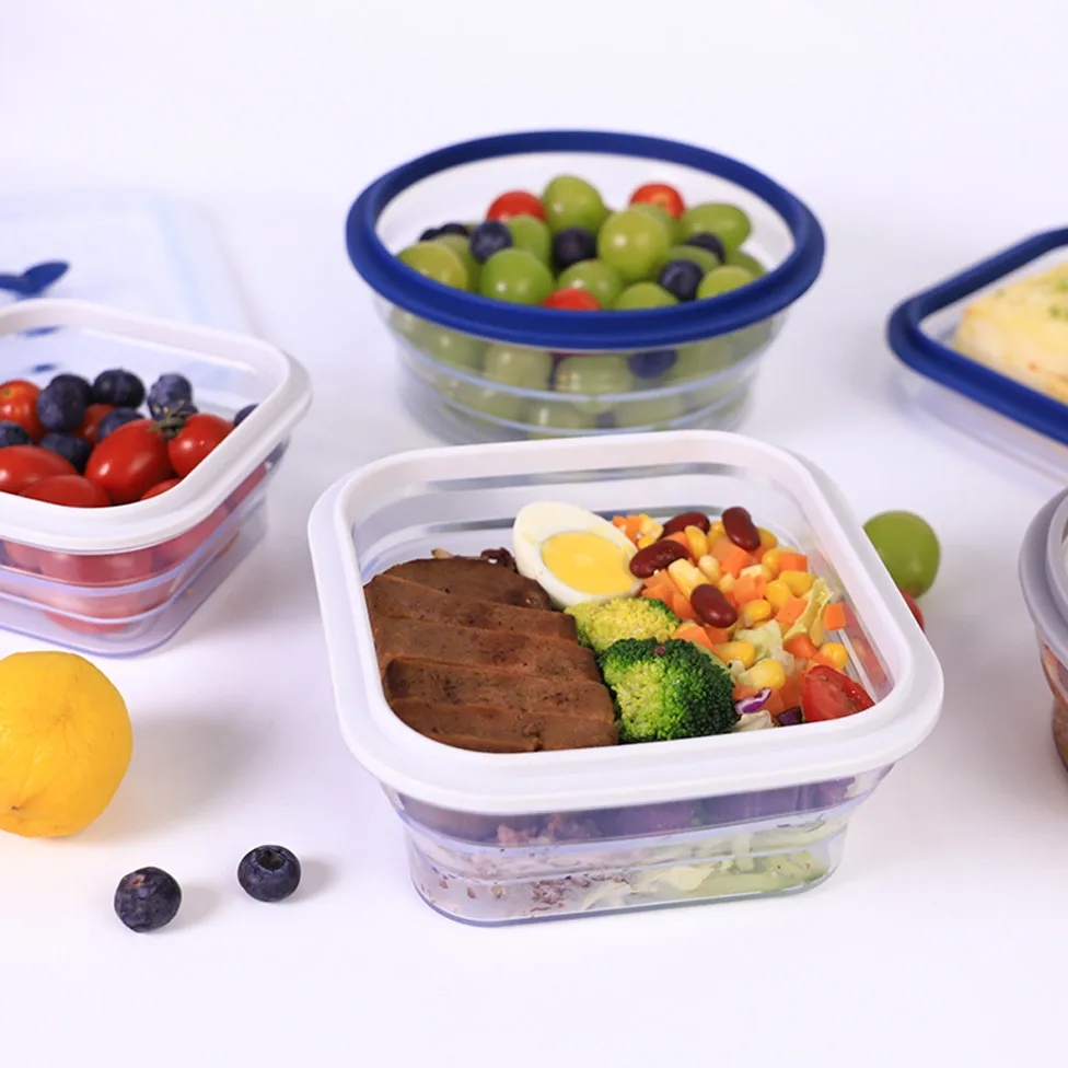 Eco-friendly custom dine in stackable airtight food container big customized with lid
