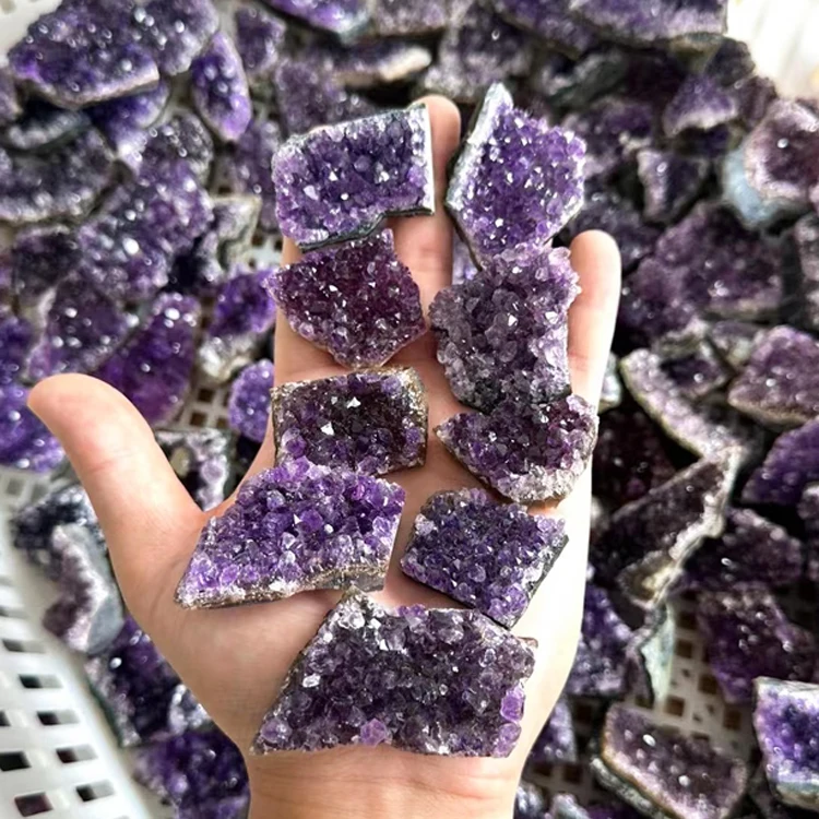 Top Quality Natural Brazil Rock Amethyst Geodes Quartz Crystal Grape Cluster For Sale