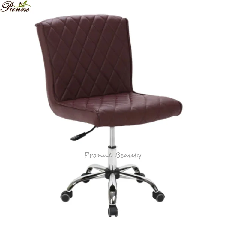 Stylish Sturdy acetone-resistant upholstery Adjustable Nail Salon Manicurist Stool with Roll Caster Wheels