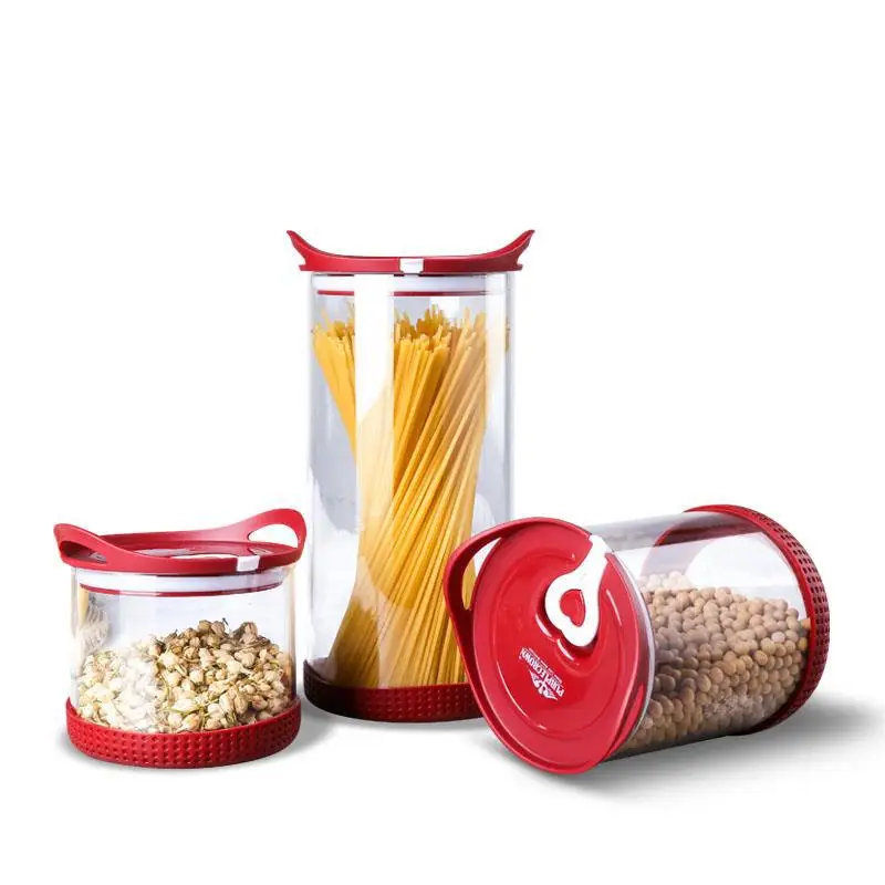 Wholesale hot sale Clear Round Glass Storage Pots/ Cans/ Jars storage set with Plastic Lid