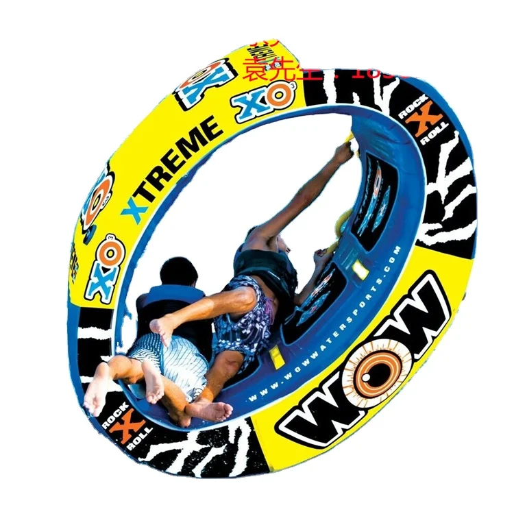 Manufacturer custom inflatable towable tube boat 2 people 3 4 people water tug ring with canopy towing sofa motorboat