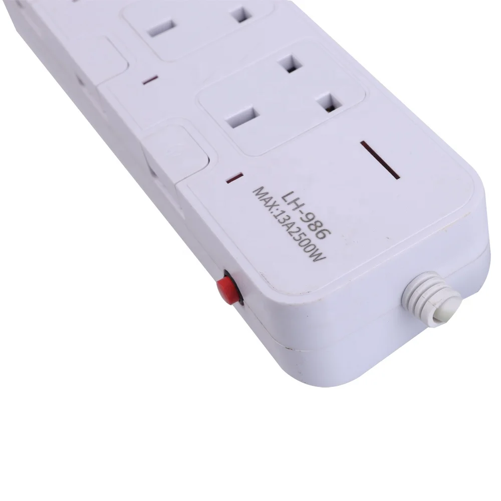 extension cord UK Socket 3 Pin British 5 plug extension board switch and socket