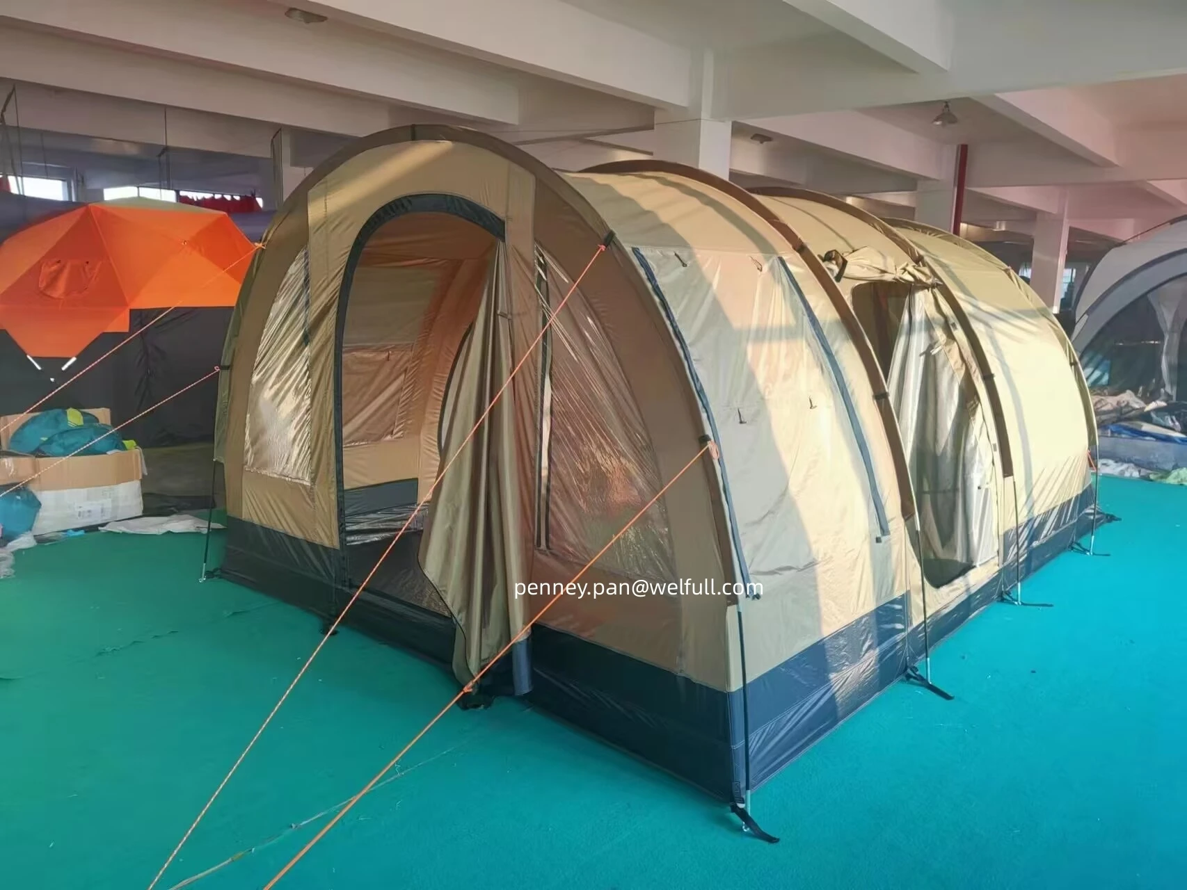 3 Room German Family Water Proof 3000mm Proof Family 6 Person Tunnel  Big Camping Tent Family Outdoor