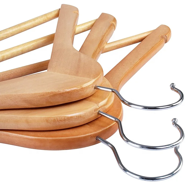Custom logo wooden suit hangers wooden coat hangers dresses suits wood clothes hanger