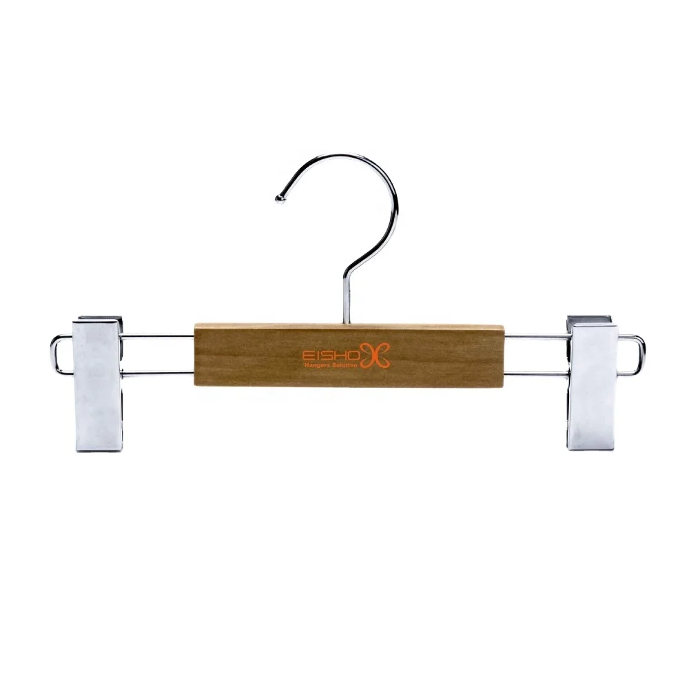 Eisho High Quality  Non-slip Rubber Hard Wood And Deluxe Wooden Pants Hanger