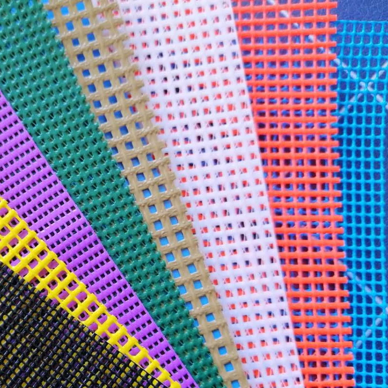 Reinforced Colorful Plastic Mesh PVC Coated Mesh Tarp Materials Vinyl Mesh Fabric