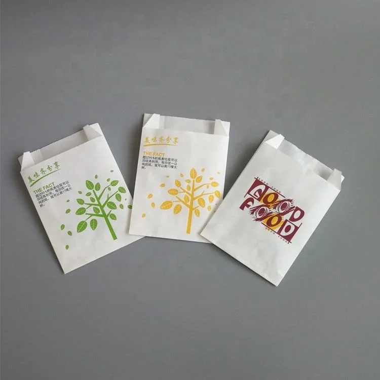 Eco friendly wax bakery  paper cookie food packaging eco grease proof paper bag