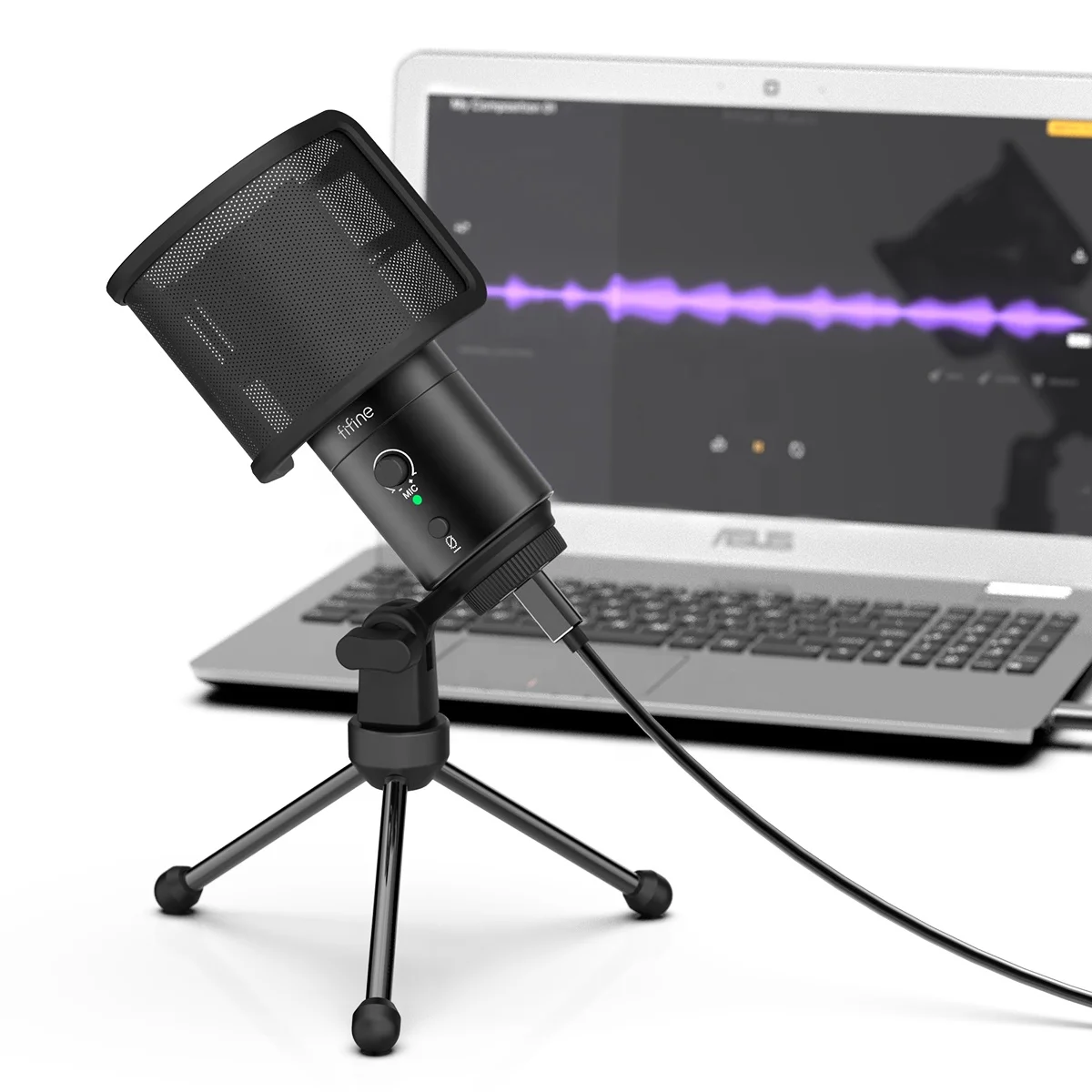 Fifine Music Microfono USB игровая потоковая Запись микрофон студийное оборудование конденсаторный для