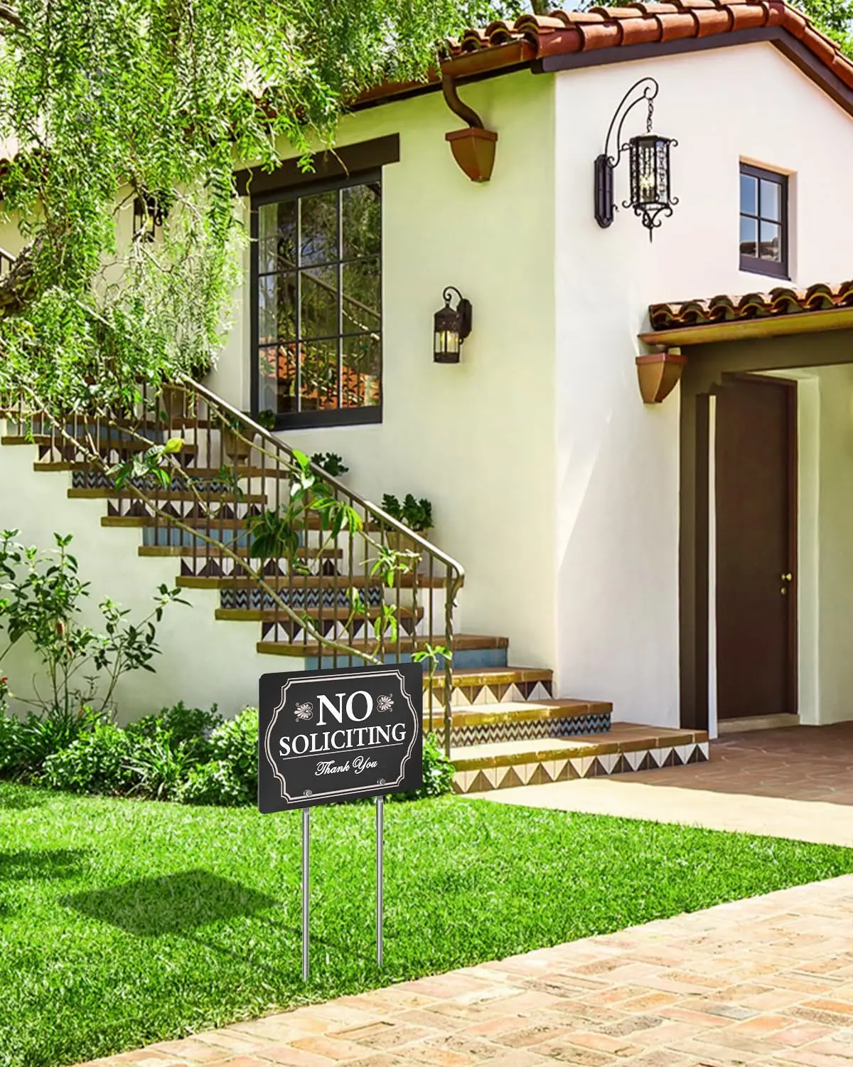 Factory Wholesales Premium Aluminum Community Road  Waterproof No Soliciting Sign