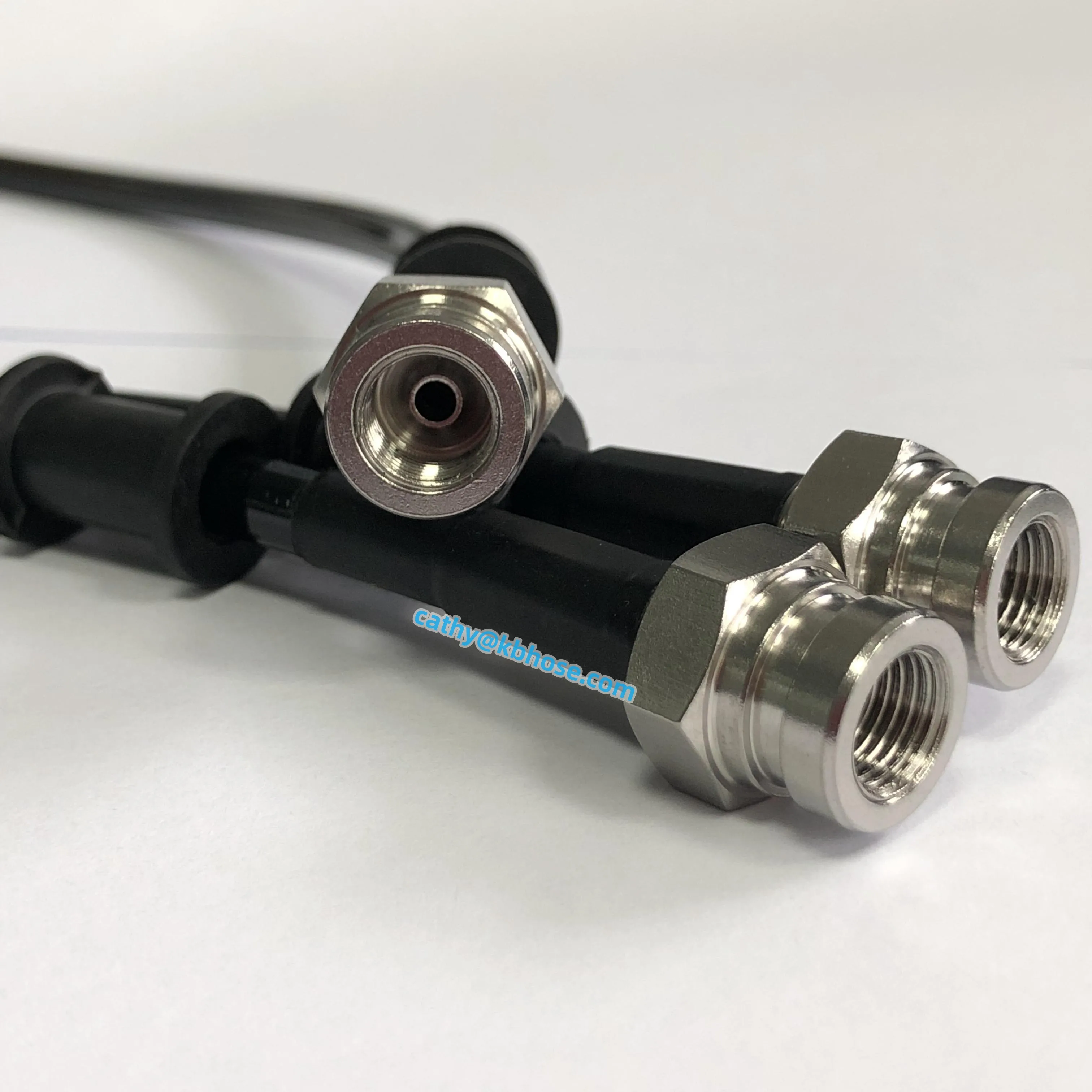 3AN AN-3 Stainless steel braided nylon/ptfe brake oil hose line with 28degree crimp banjo female brake fittings