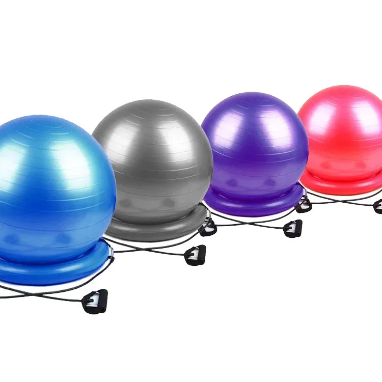 Wholesale best sell gym home fitness multifunctional seat pvc yoga ball balance ball with Stability Base