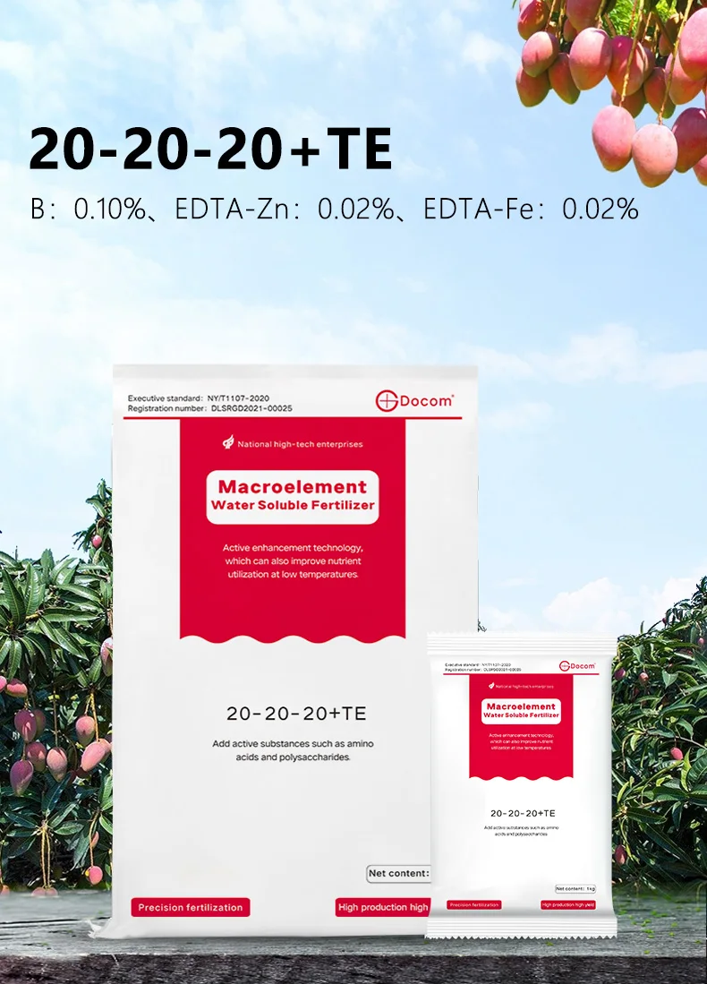 Full Nutrients Nitrogen Phosphate Potassium Fertilizer Water Soluble 20-20-20 fertilizer for Fruit