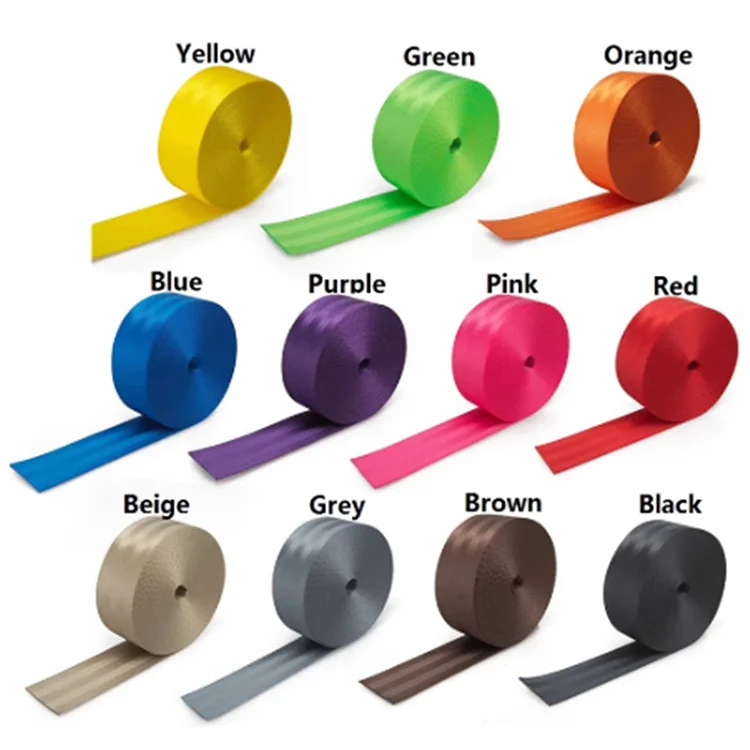 Multicolor 4.8cm high strength color car polyester seat belt fun outdoor woven belt original vehicle modified belt