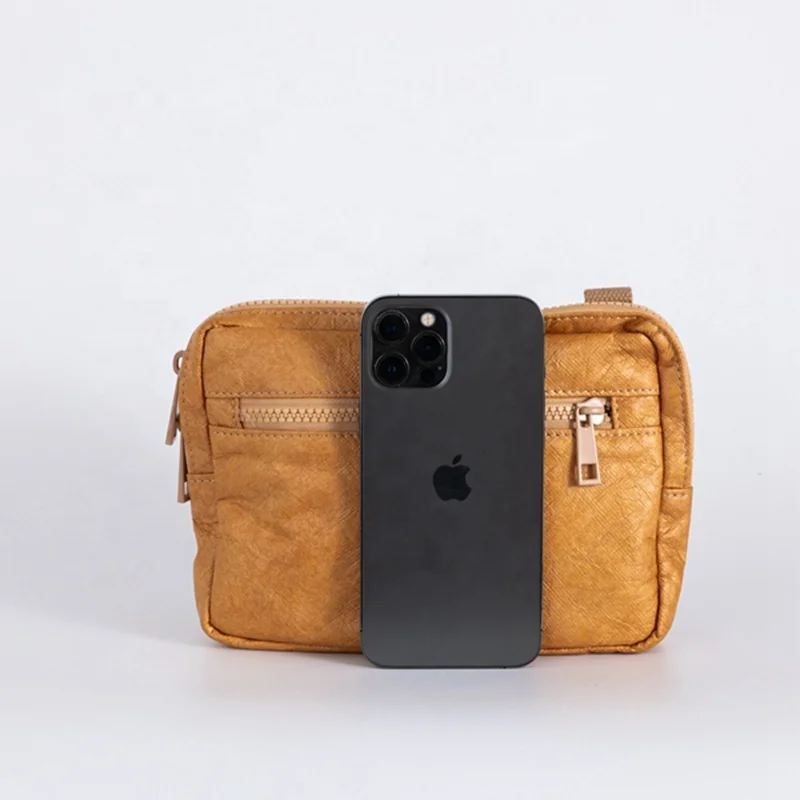 High Quality Brown Waterproof Dupont Chest Messenger Bag Washable Women Men Tyvek Paper Crossbody Bag