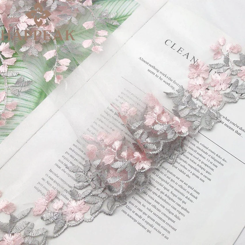 HAPPEAK Высококачественная Вышивка Тюль кружевная ткань мягкая 3d Цветочная вышитая сетчатая для платья