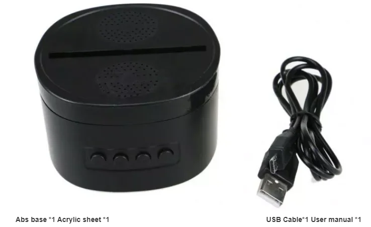 No MOQ Creative gift speaker 3d lamp night light speaker LED hologram night light base