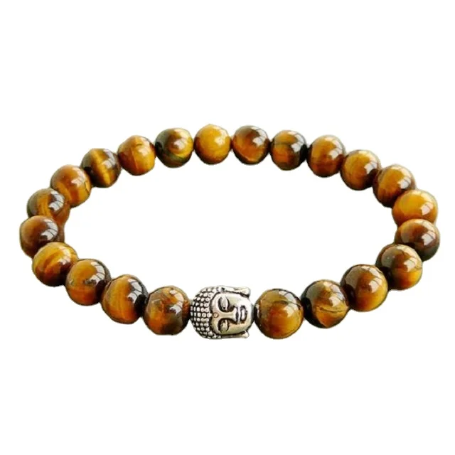 stone bracelet Tiger Eye With Buddha Head natural stone bracelet bead wholesaler