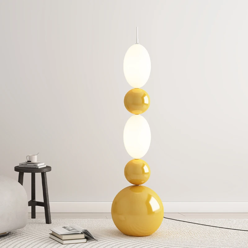 Globe lamp made in metal or resin Black and White Glass acrylic Column ball Floor Lamp ball for bedroom living decor