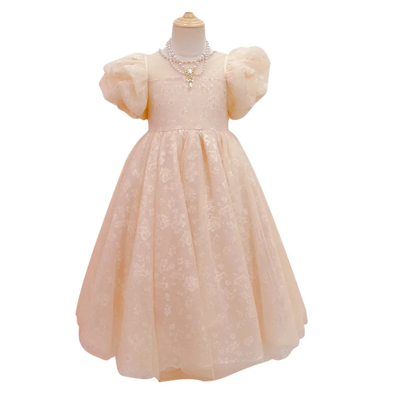 Высококачественное летнее платье миди с вышивкой и короткими рукавами для девочек 4 лет для дня рождения