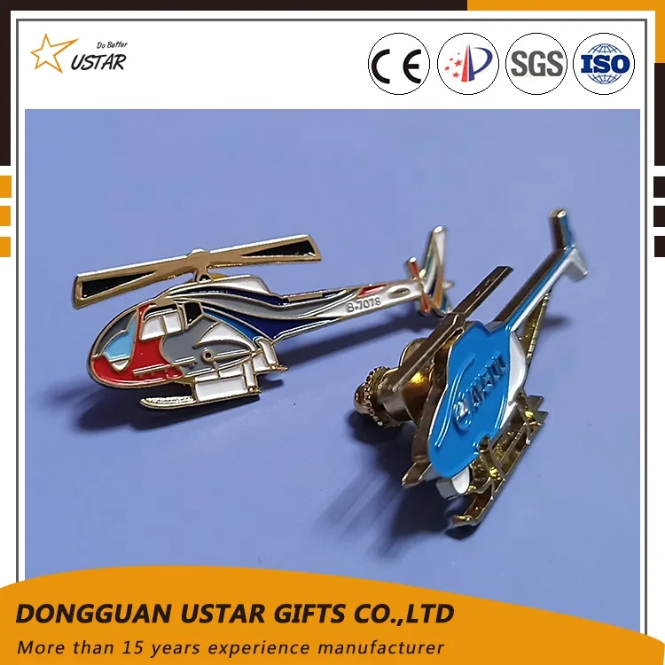 
Dongguan Enamel Lapel Pin Badge Custom Aircraft Model Painted Pin 3D Airplane Lapel Pins Badges 