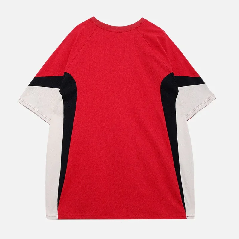 Manufacturer Wholesale Custom Patchwork Cotton Short Sleeve Tshirt Racing Tee