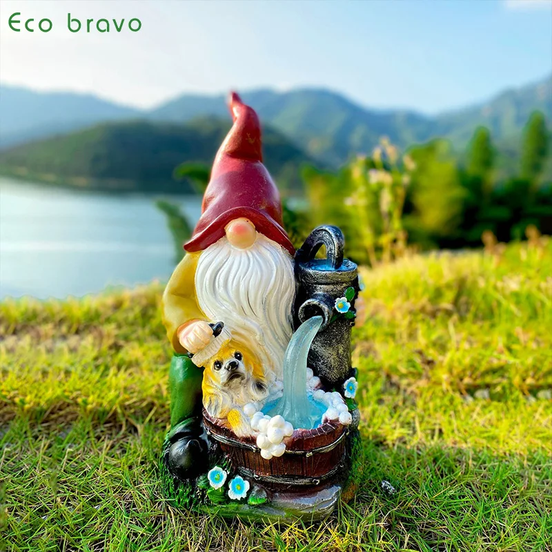 Home Decor Resin Crafts American Style Cartoon Dwarf Elf Decoration Garden Solar Decorative Light Outdoor Christmas Light