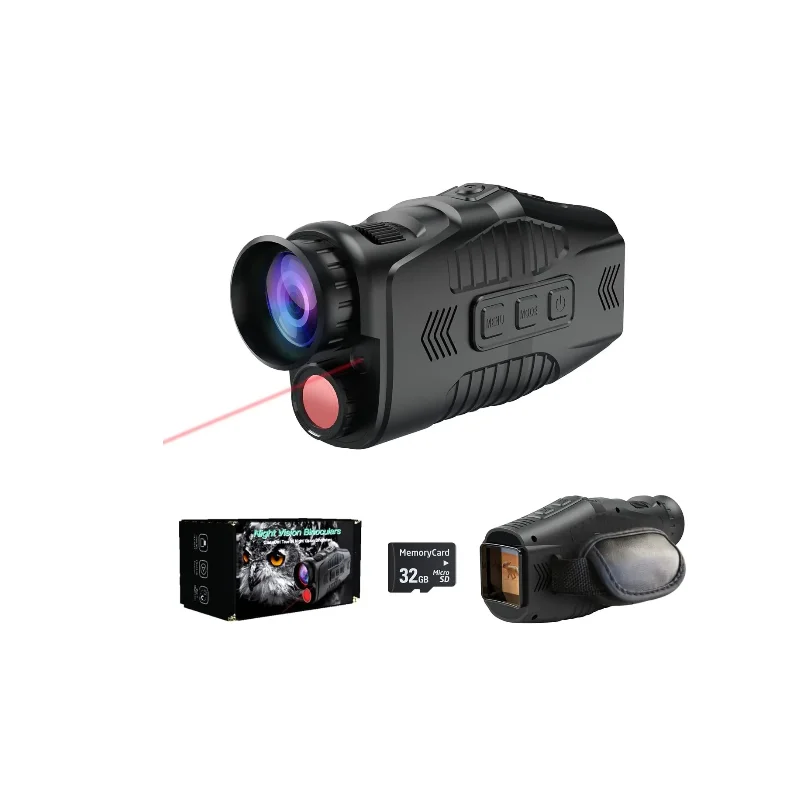 Digital Night Vision Monocular with Infrared Illuminator & Video Recording, 1080P Night Vision  for Hunting, Camping