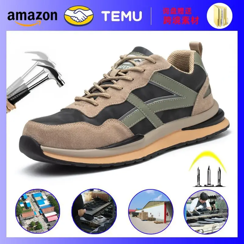 Men Steel Toe Work Indestructible Slip Resistant Lightweight Construction Sneakers Women Safety Shoes