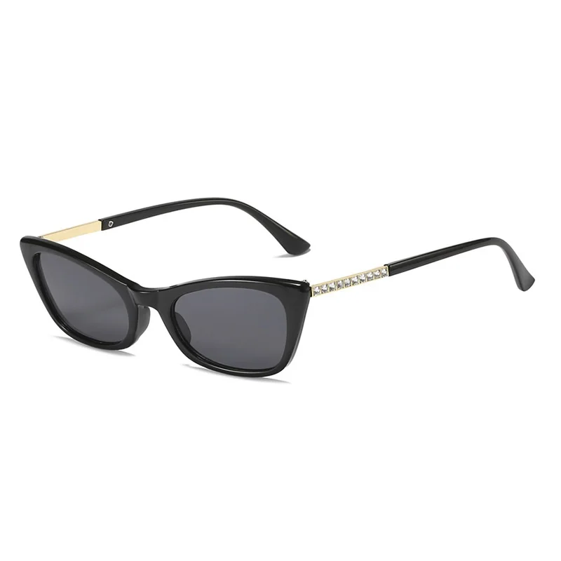 Fashion sun glasses trend European and American cat eye sun glass with diamond inlaid high-grade designer shades