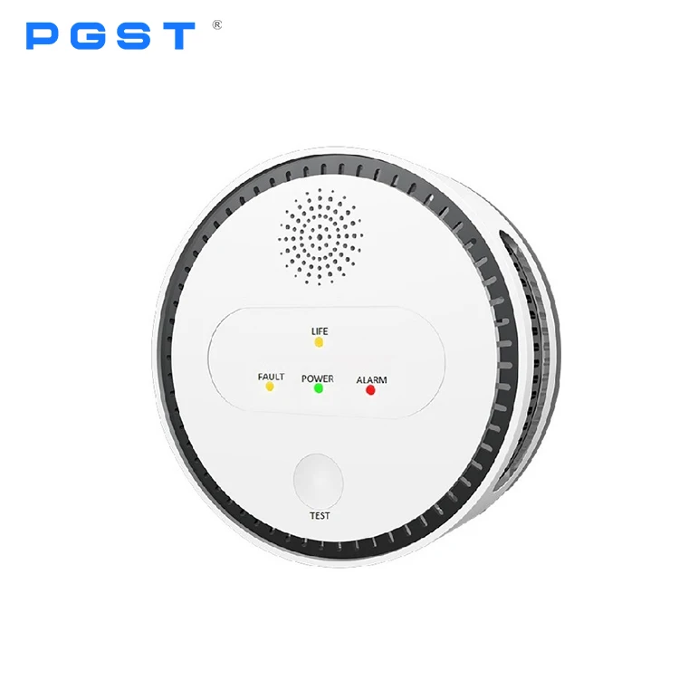 Pgst 360 градусов детектор угарного газа Дымовая пожарная сигнализация датчик звуковая и световая умный дом предупреждающий сигнал с сигнализацией для