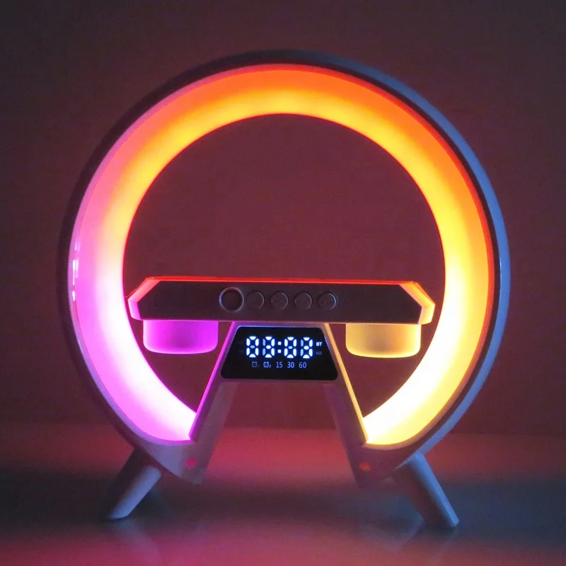 Lonvel Multifunction Alarm Clock light Simple Living Room Bedroom Table Lamp G6A BT Speaker Charger Digital Built-in White Noise