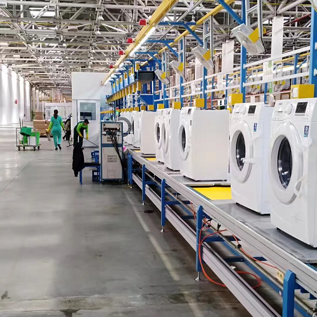 Factory Supply Aluminium Frame Line Washing Machine Assembly With Conveyors Rollers