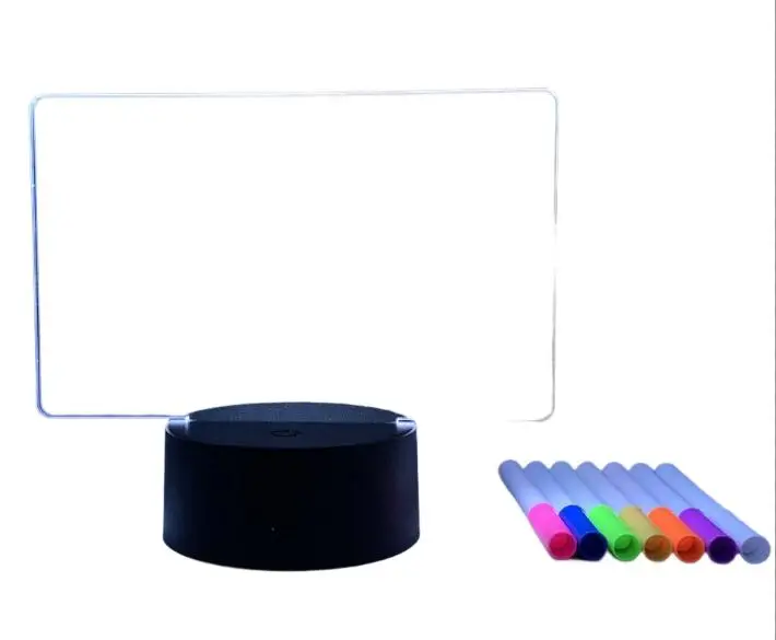 Message Board Lamp With 7 Colors Erasable Markers 3D Acrylic Light Board For Desk Kids Bedroom Sleep Led Night Light Room Decor