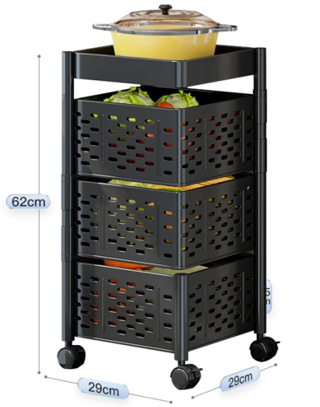 GOURMAID Kitchen Rotating Storage Rack 3 4 5 Layers Storage Shelf