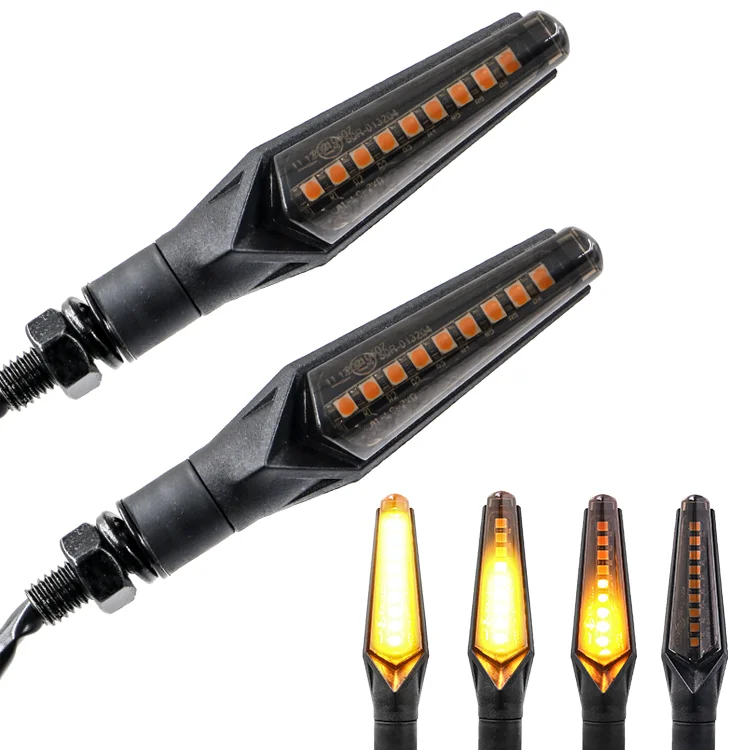 High Quality Universal E-marked Motorcycle Motorbike 12V LED Turn Signal Direction Indicator Light Blinker Sequential  KSL-A1-WL