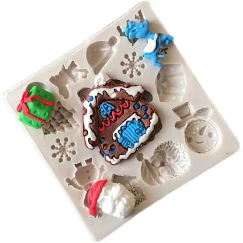 Customized Christmas Series Chocolate Mold Silicone Mold For DIY Homemade Soap Cupcake Baking Cake Decoration