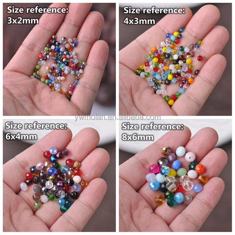 Rondelle Faceted Czech Crystal Glass Solid Color 3x2mm 4x3mm 6x4mm 8x6mm 10x7mm 12x8mm Loose Spacer Beads for Jewelry Making DIY