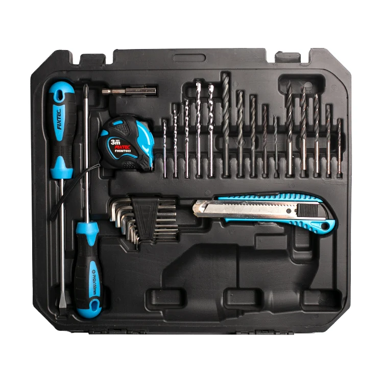 FIXTEC Power Tools 13mm Hand Drill Machine Toolbox 600W Corded Electric Impact Drill Machine Set Hand Tools