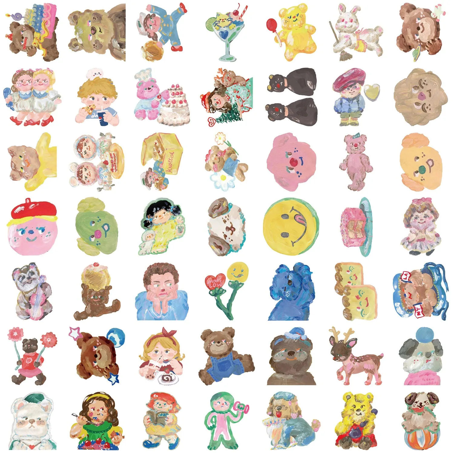 Waterproof 55 pcs graffiti children kawaii sticker cute vinyl journal sticker