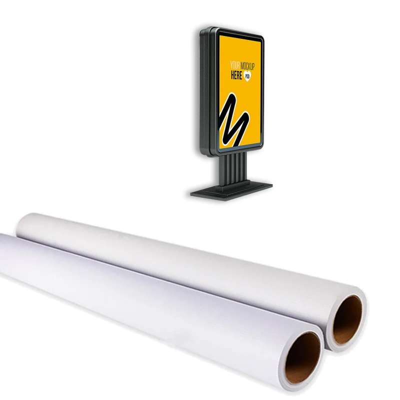 Наружная виниловая ткань рулон белый задний ПВХ баннер ламинированный виниловый брезент глянцевый гибкий