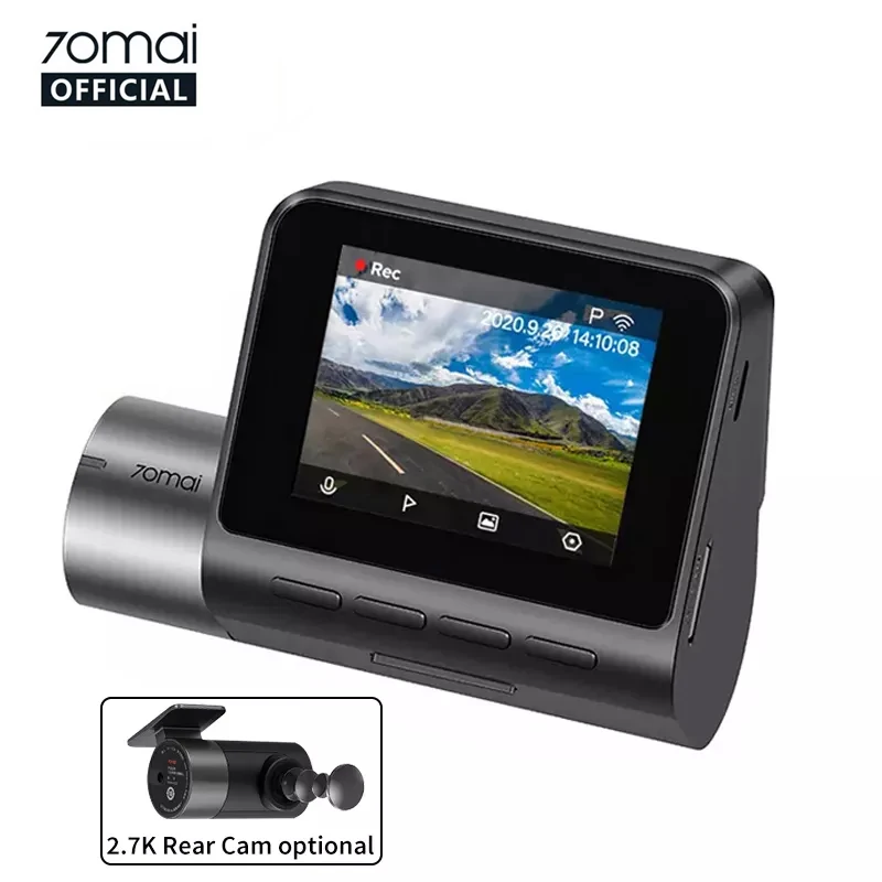 HOT 70mai 2K Car Dashcam Night Vision Dual Car Camera A500s Pro Plus+ ASDS GPS Dash Cam Front and Rear Car Black Box 70mai