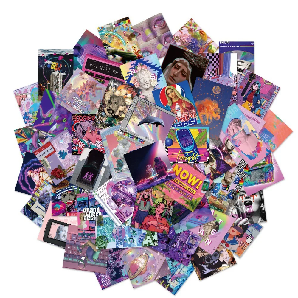 50pcs pack colorful waterproof vinyl stickers