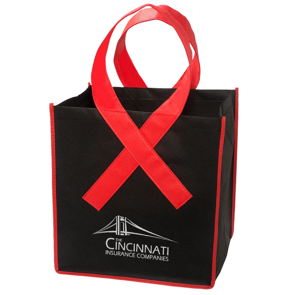 Branded Fight Against Breast Cancer Go Pink Recycled Non-woven Grocery Shopping Bag