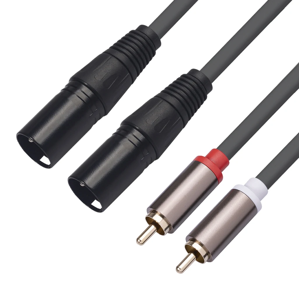 Аудиокабель Hifi 2Rca к 2Xlr 1 5 м штекер штекер кабель 2 Rca Xlr для усилителя микрофона микшера звука