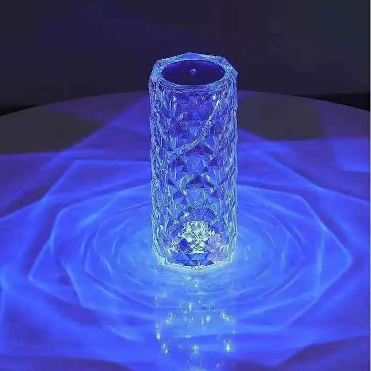 Светодиодная кристаллическая настольная лампа в виде лепестков розы, освещение для создания атмосферы, романтические прикроватные светильники с сеткой, ночники с сенсорным управлением и зарядкой