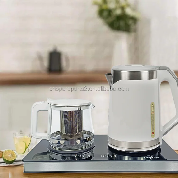 2 in 1 Turkish Tea Maker Electric Tea Pot Set Home Appliances 2.0 L Water Kettle Cordless Jug