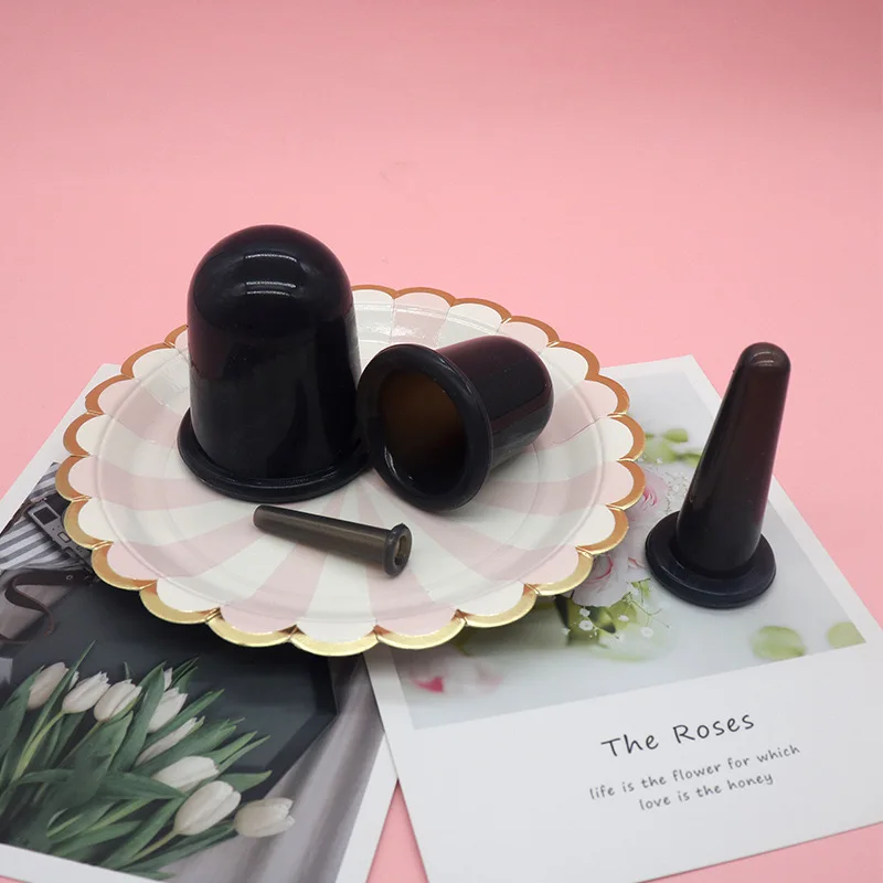 4 in 1 Silicone Facial Cupping Cups Silicone Cupping Therapy Sets Massager Silicon Vacuum Physical Therapy for Health Care