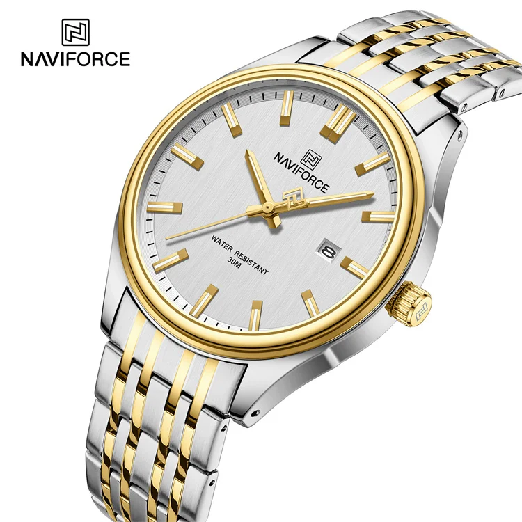 Naviforce NF8039 new design male timepiece low cost Stainless steel band waterproofing date display Leisure wrist watch