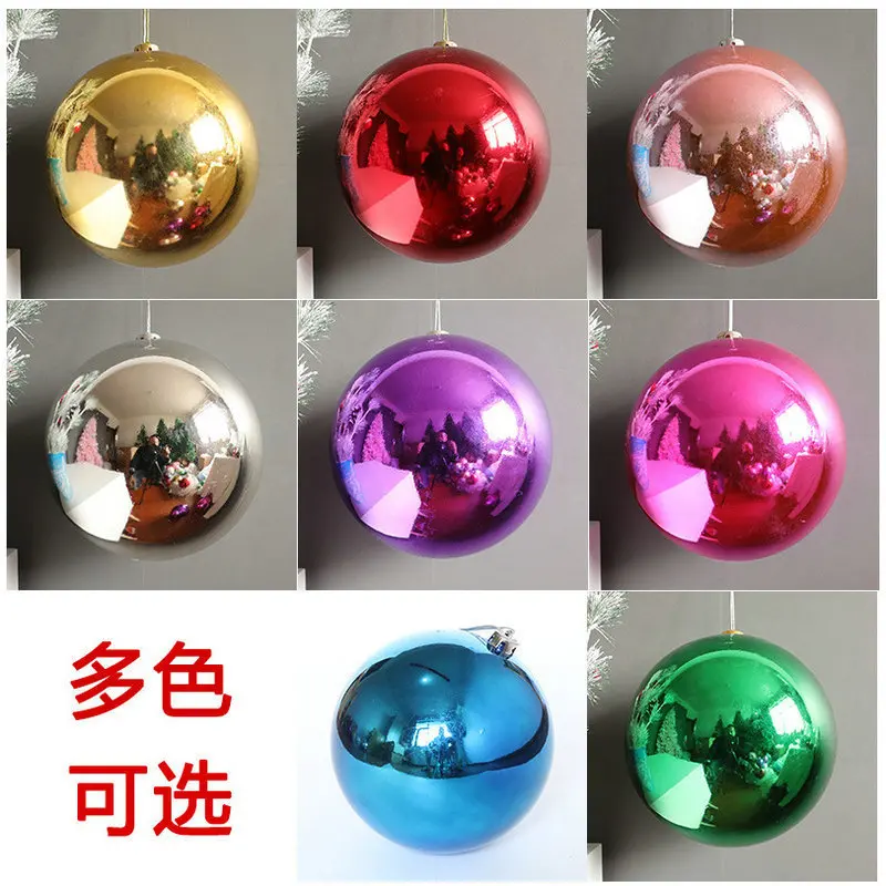 Mini PVC Christmas Decoration Balls 10-60CM Electroplating Pendant Sphere with Silk Screen Printing for Holiday Hanging Market