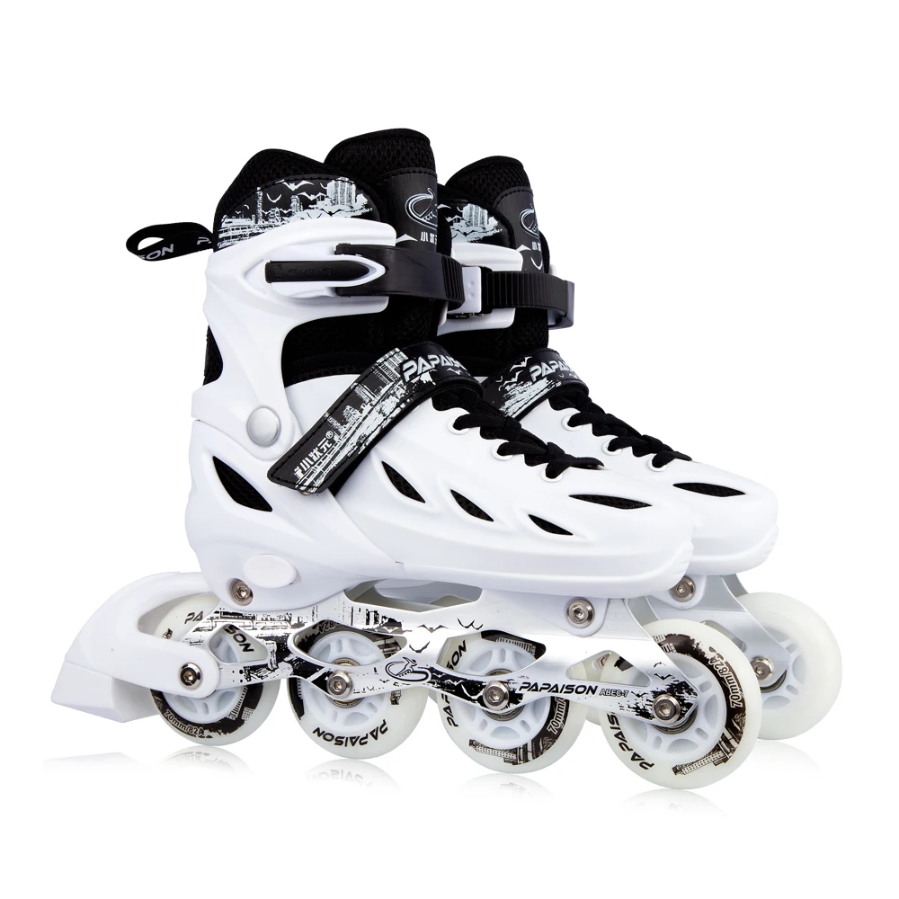 2021 Fashion Boys and Girls Popular Adjustable Size  Light up Wheels Roller Blade for Men and Women  Inline Skates Black  White